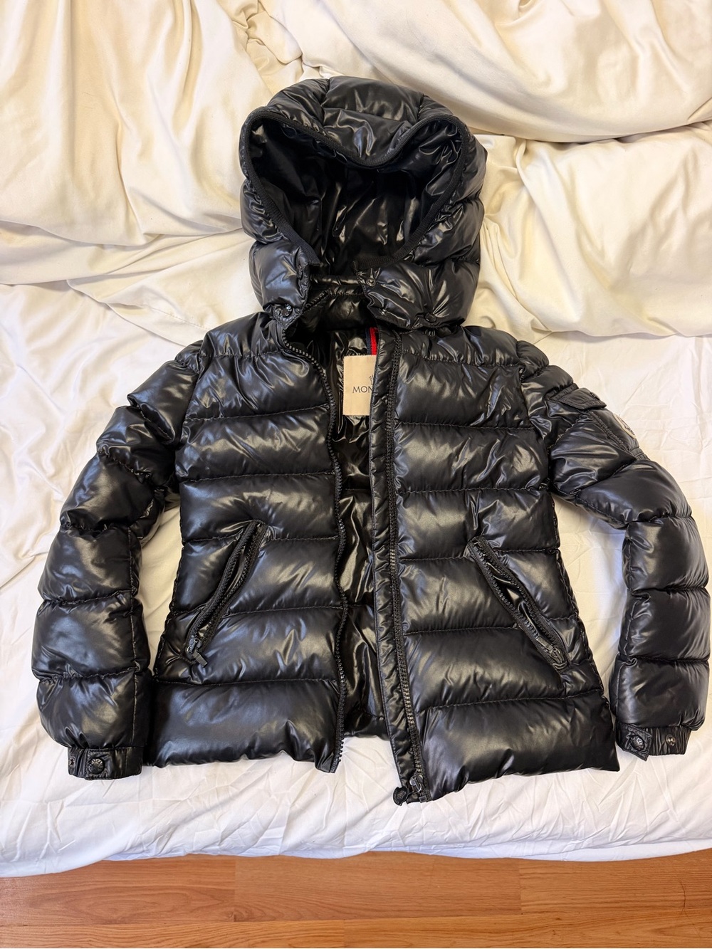 AUTHENTIC Moncler Kids Black Maya Down Puffer Jacket with Hood